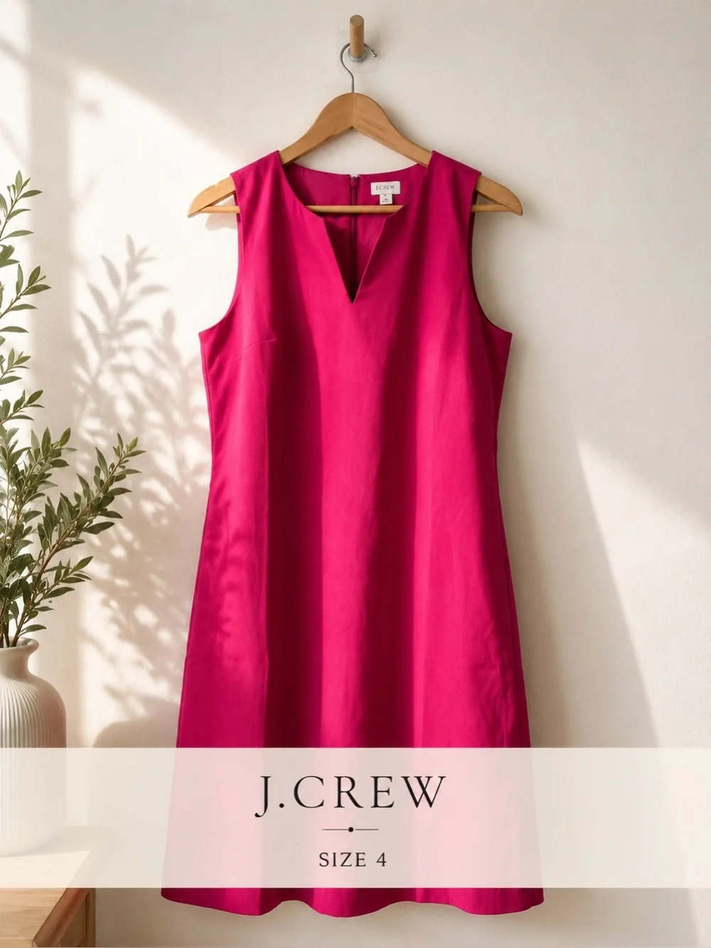 J.Crew Sleeveless Pink Shift Dress Size 4 Classic Minimalist
